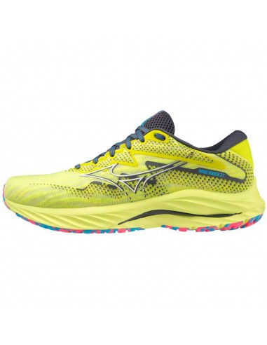 Mizuno Herren Wave Rider 27 Laufen, Leuchtendes Weiß, Jblue, 42.5 EU